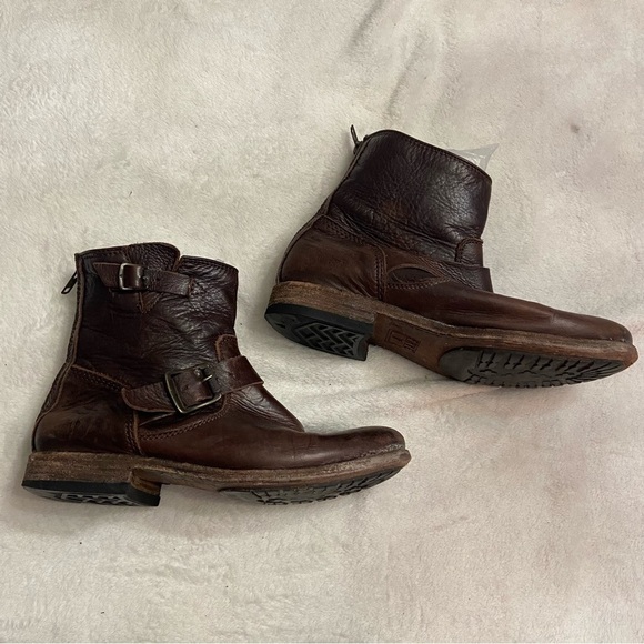 Frye Tyler SVL Engineer Brown Leather Ankle Boots Size 7.5 - Picture 2 of 11